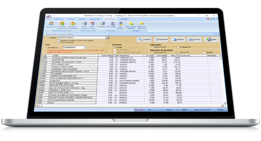 PROTHESIS 7.2 - Gestion des stocks